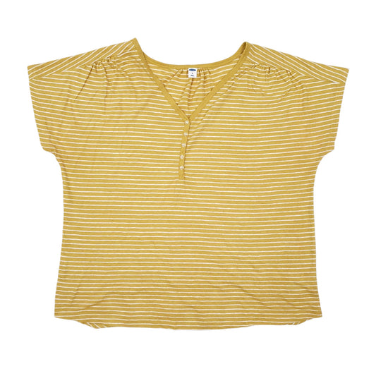Womens Yellow Old Navy Blouse Short Sleeve T Shirt