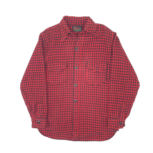 Mens Red Chippewa Vintage 1940s 50s Shirt Shacket Overshirt Coat