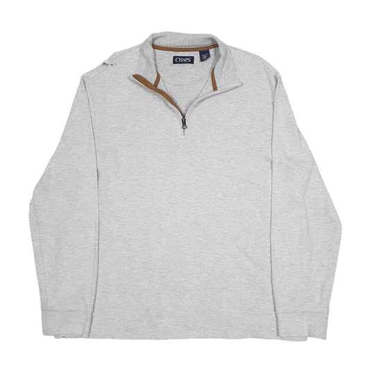 Womens Grey Chaps Quarter Zip Jumper