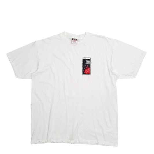 Mens White Oneita Single Stitch Vintage 90s Short Sleeve T Shirt