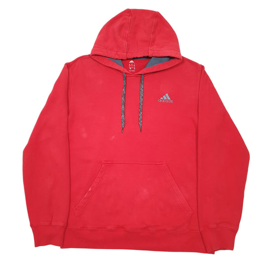 Mens Red Adidas Hoodie Jumper