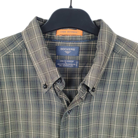 Mens Green Dockers Long Sleeve Shirt
