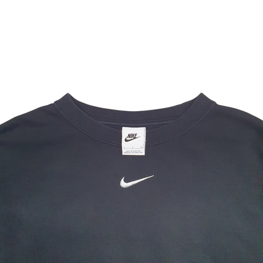 Mens Black Nike Crop Top Crewneck Jumper
