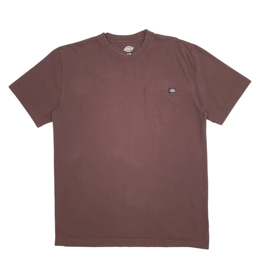 Mens Brown Dickies Pocket Short Sleeve T Shirt