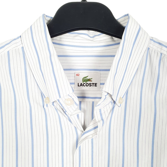 Mens White Lacoste Long Sleeve Shirt