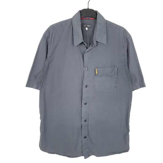 Mens Grey Armani Jeans Short Sleeve Shirt