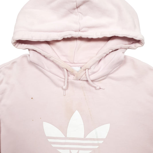 Mens Pink Adidas Spellout Hoodie Jumper