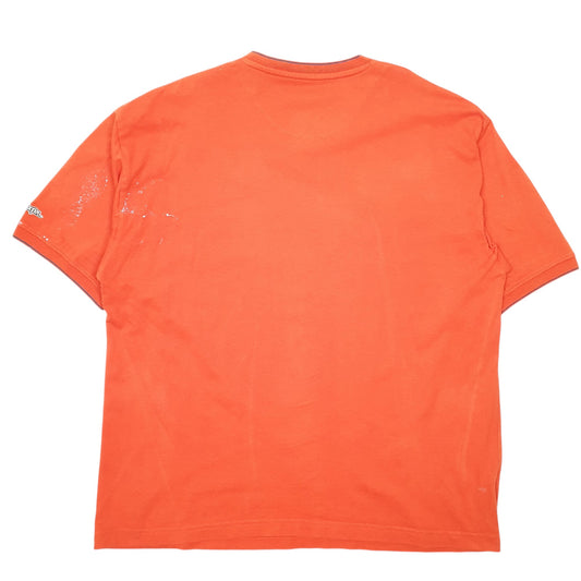 Mens Orange Lee Cooper V Neck Short Sleeve T Shirt