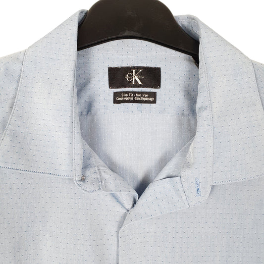 Mens Blue Calvin Klein Long Sleeve Shirt