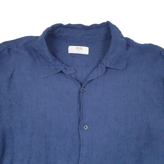 Mens Navy Uniqlo Long Sleeve Shirt