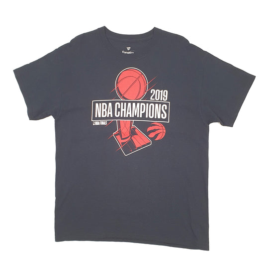 Mens Black Fanatics 2019 NBA Champions Basketball Short Sleeve T Shirt