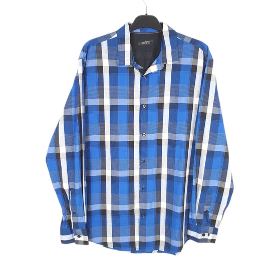 Mens Blue Alfani Long Sleeve Shirt