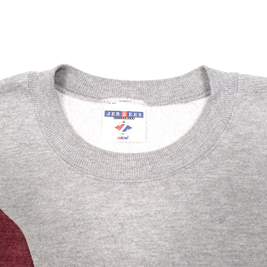 Mens Grey Jerzees Reworked Crewneck Jumper