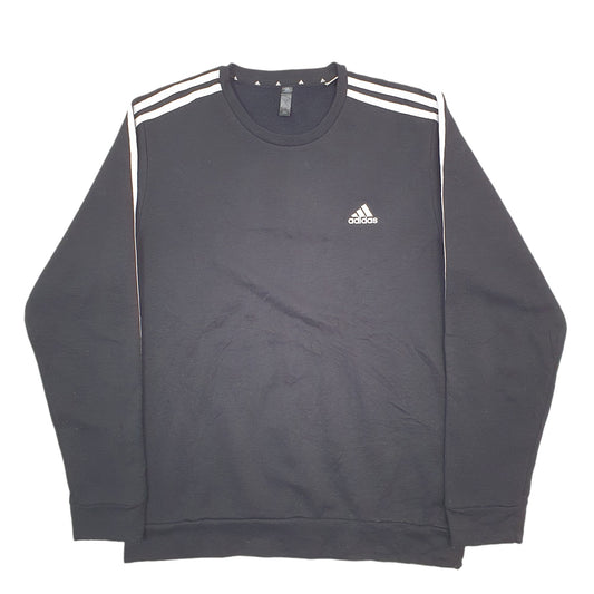Mens Black Adidas Crewneck Jumper