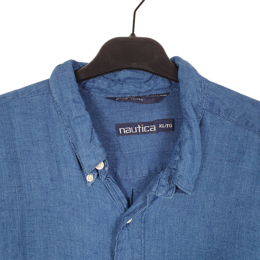 Mens Blue Nautica Long Sleeve Shirt
