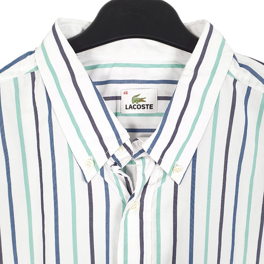 Mens White Lacoste Long Sleeve Shirt