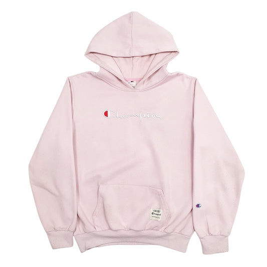 Womens Pink Champion Spellout Hoodie Jumper