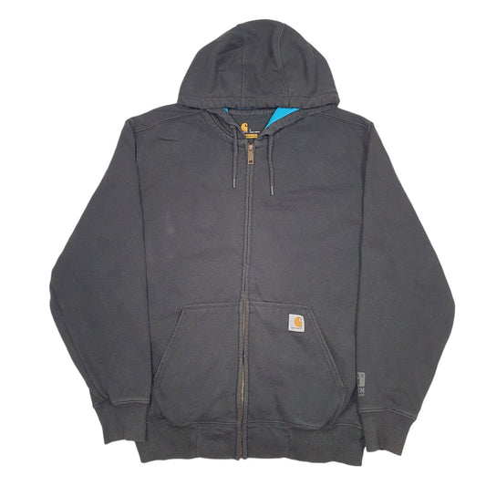 Mens Black Carhartt Workwear Hoodie Full Zip Jumper