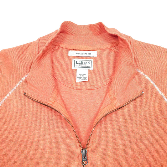Mens Orange L.L.Bean Quarter Zip Jumper