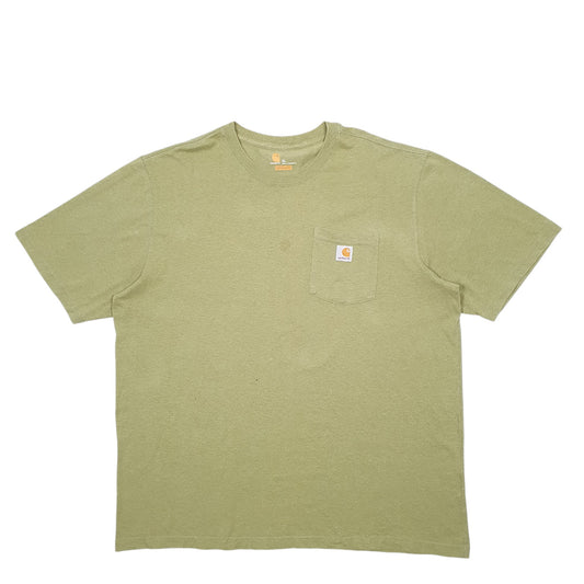 Mens Green Carhartt Short Sleeve T Shirt