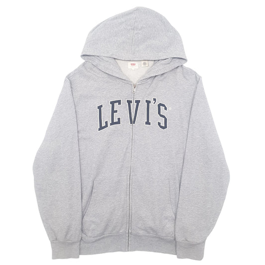 Mens Grey Levis Full Zip Jumper