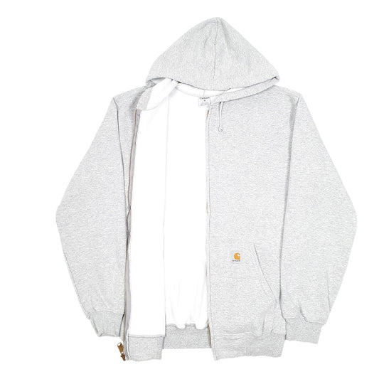 Mens Grey Carhartt Workwear Hoodie Full Zip Jumper