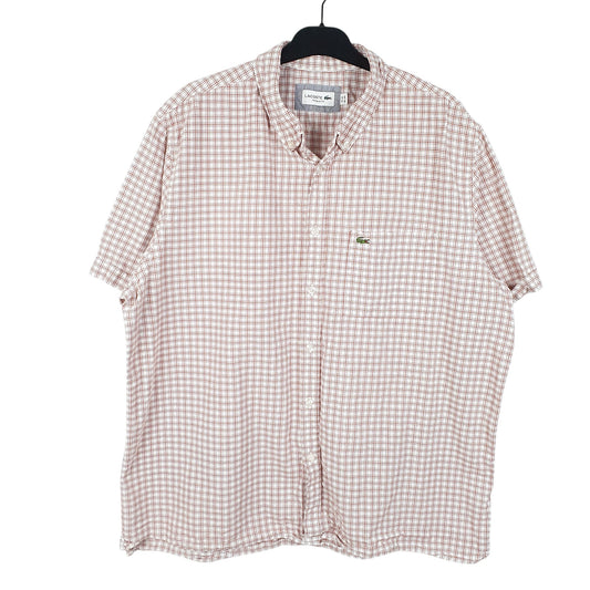 Mens White Lacoste Short Sleeve Shirt