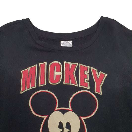 Mens Black Disney Mickey Mouse Crewneck Jumper