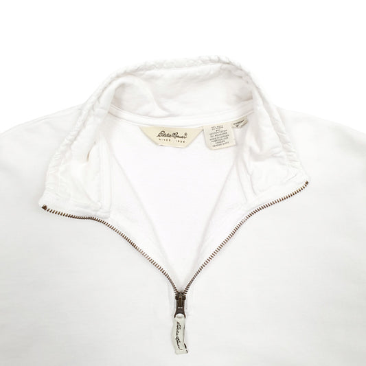Womens White Eddie Bauer Quarter Zip Jumper