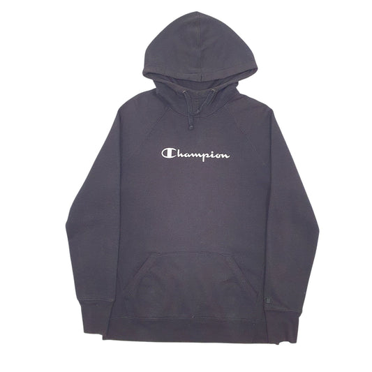 Mens Black Champion Spellout Hoodie Jumper