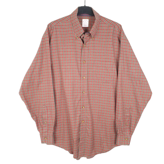 Mens Red Brooks Brothers Tartan Long Sleeve Shirt