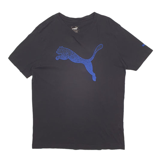 Mens Black Puma Spellout Short Sleeve T Shirt