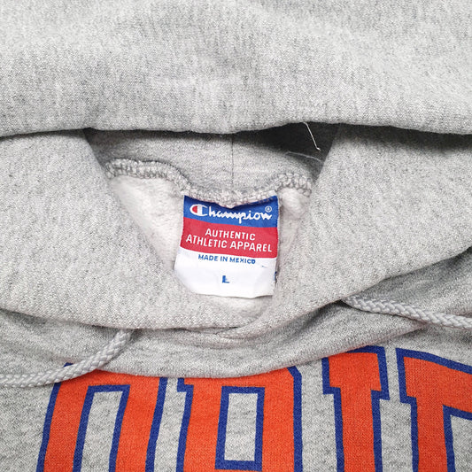 Mens Grey Champion Florida University Gators Football USA Spellout Hoodie Jumper