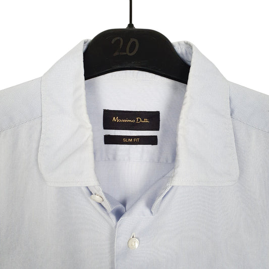 Mens Blue Massimo Dutti Long Sleeve Shirt