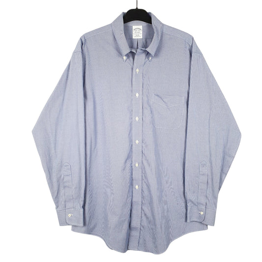 Mens Blue Brooks Brothers Houndstooth Long Sleeve Shirt
