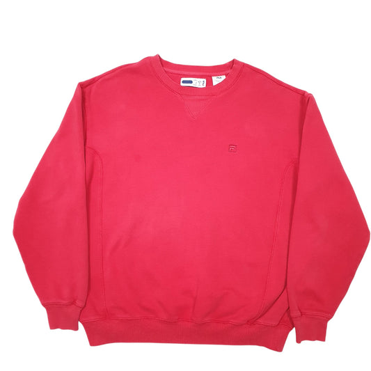 Mens Red Fila Crewneck Jumper