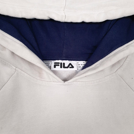 Mens White Fila Hoodie Jumper