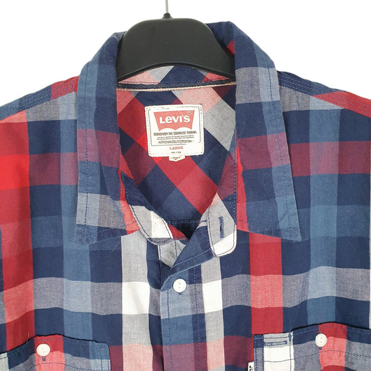 Mens Navy Levis Casual Summer Short Sleeve Shirt