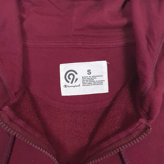 Mens Burgundy Champion Full Zip Jumper