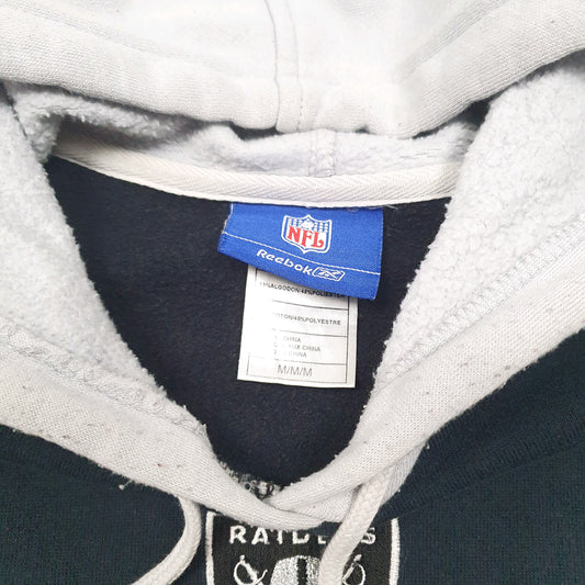 Mens Black Reebok NFL Raiders Football USA Spellout Hoodie Jumper