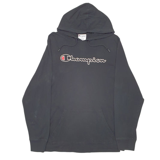 Mens Black Champion Hoodie Long Sleeve T Shirt