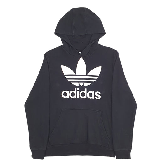 Mens Black Adidas Spellout Hoodie Jumper