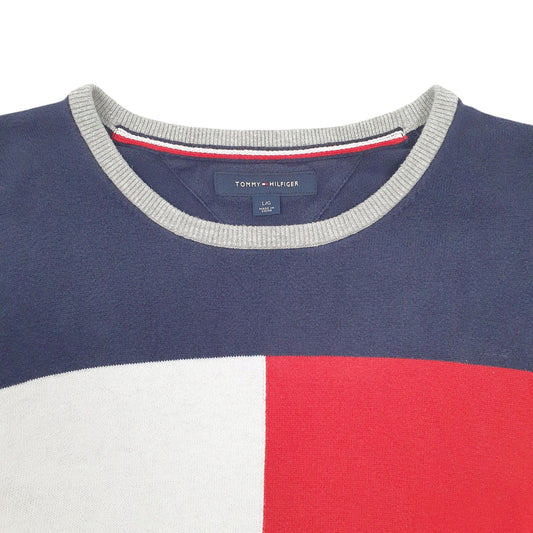 Mens Navy Tommy Hilfiger Crewneck Jumper