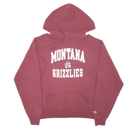 Mens Burgundy Champion Montana University Grizzlies USA Hoodie Jumper