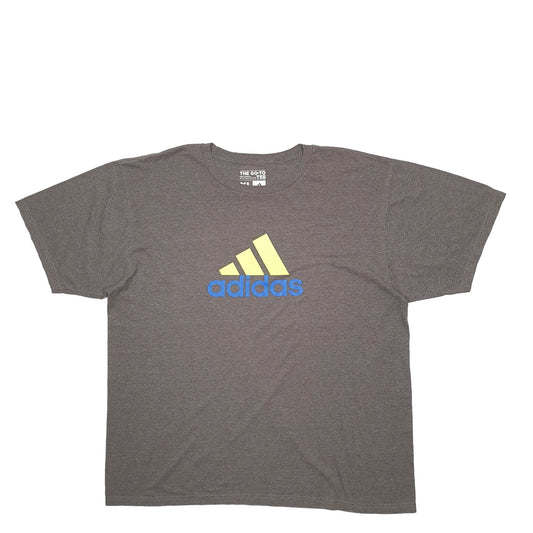 Mens Grey Adidas Spellout Short Sleeve T Shirt