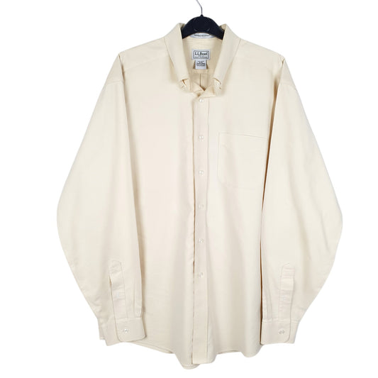 Mens Yellow L.L.Bean Oxford Long Sleeve Shirt