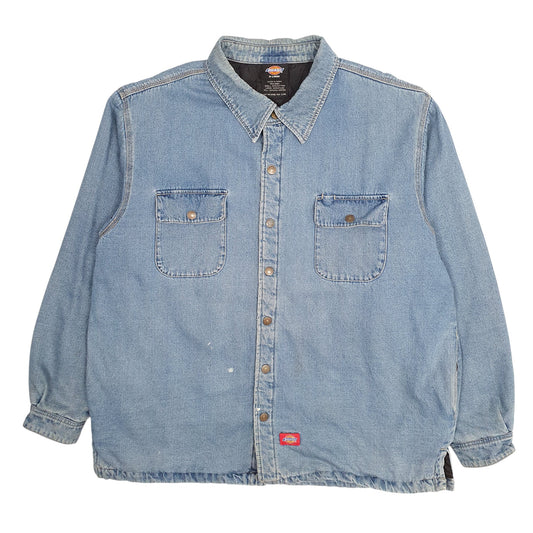 Mens Blue Dickies Workwear Shacket Shirt Chore Coat