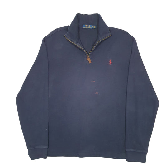 Mens Navy Polo Ralph Lauren Quarter Zip Jumper