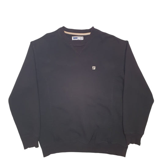 Mens Black Fila Crewneck Jumper