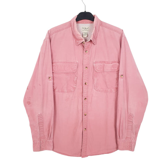 Mens Red L.L.Bean Fishing Camping Outdoors Hiking Long Sleeve Shirt